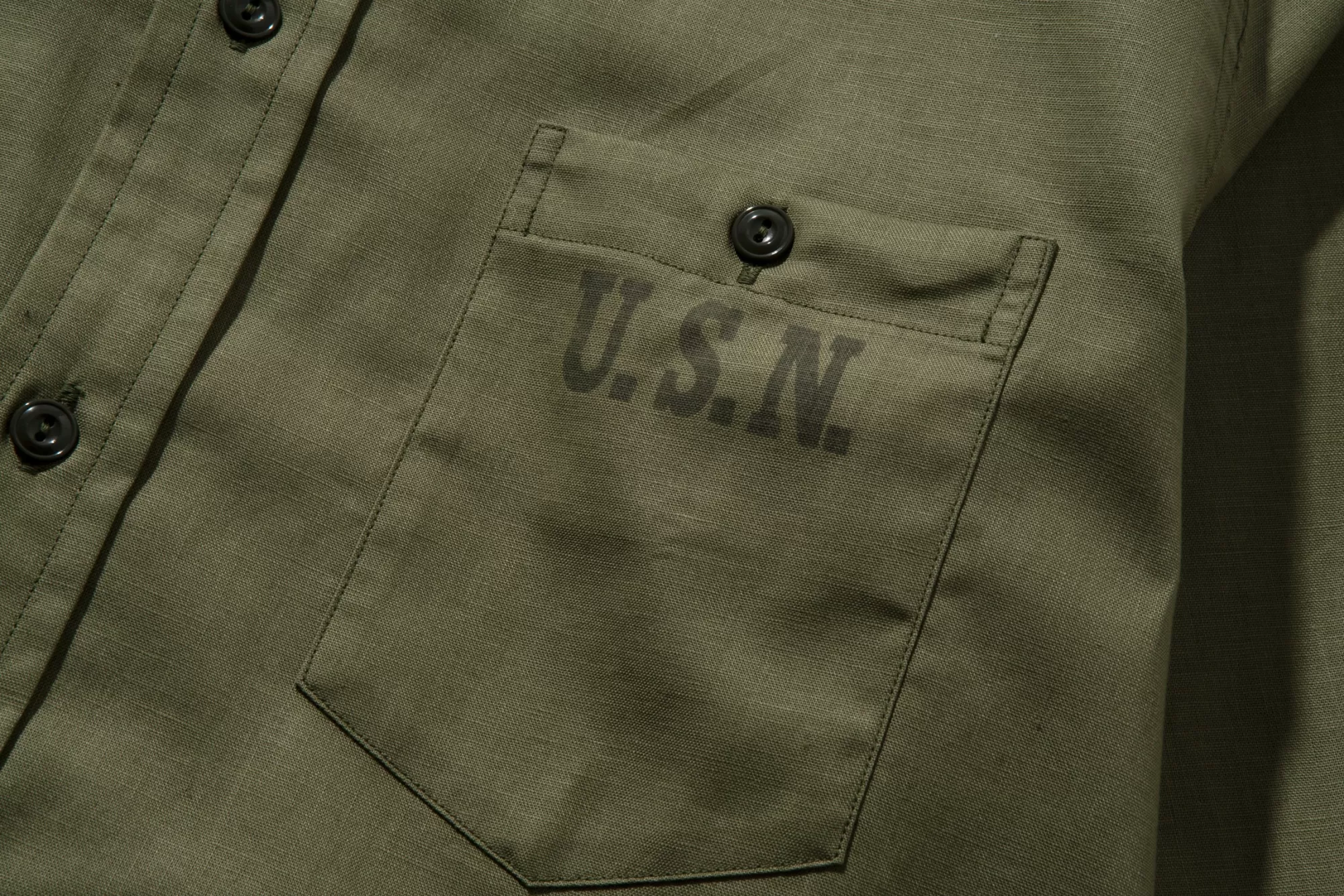 The Real McCoy's Shirts^N-3 Utility Shirt L/S (Stencil) 150 Olive (Stencil)