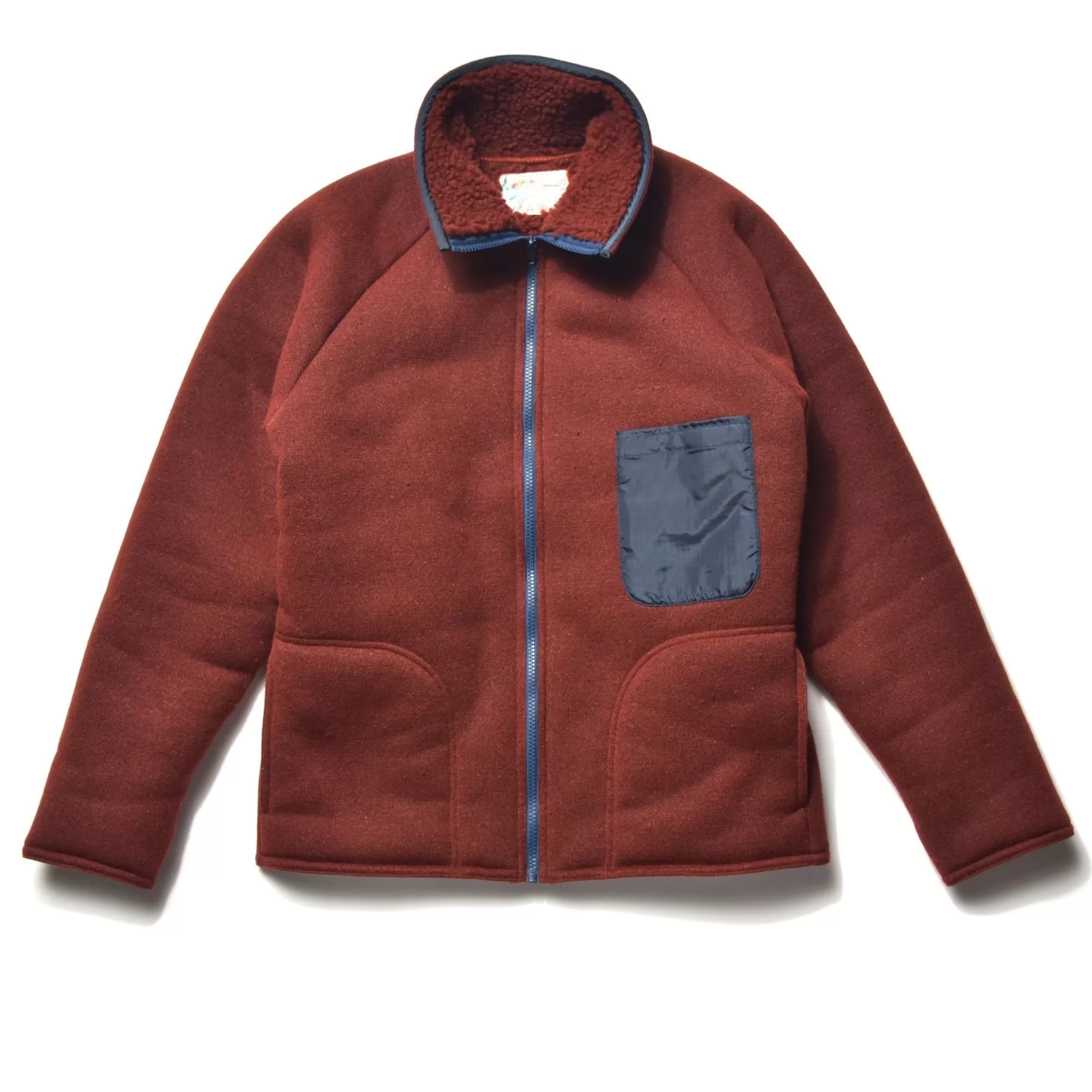 The Real McCoy's Recreation^Outdoor Pile Cardigan Brick Red