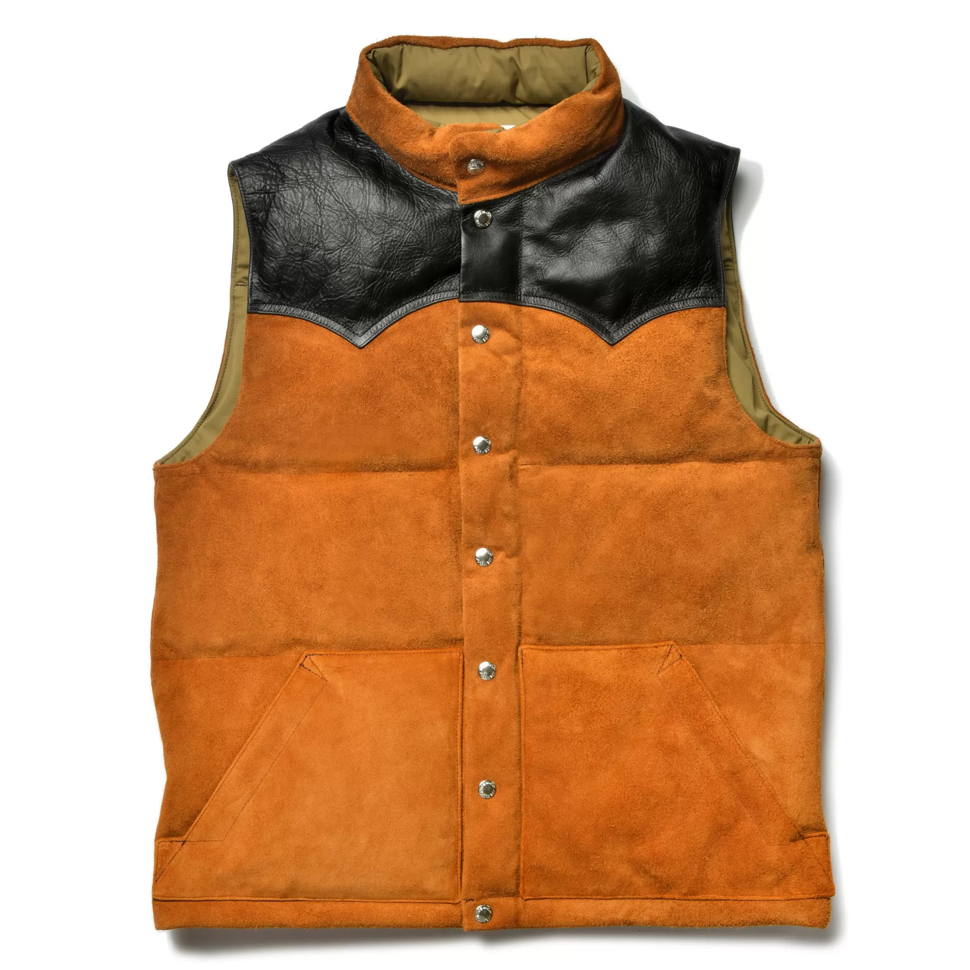 The Real McCoy's Recreation^Roughout Down Vest 053 RAW SIENNA