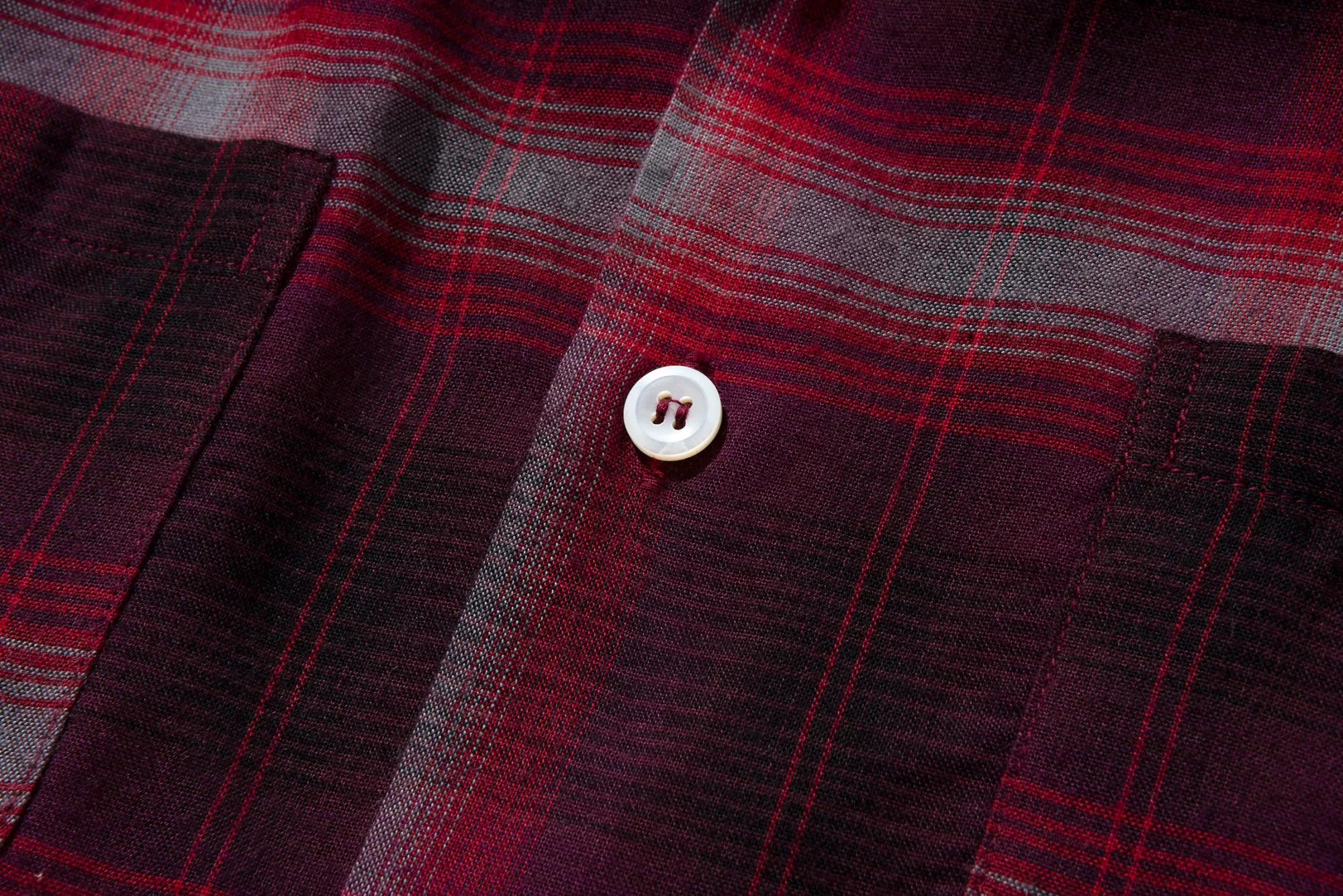 The Real McCoy's Shirts^Shadow Check Rayon Shirt Crimson