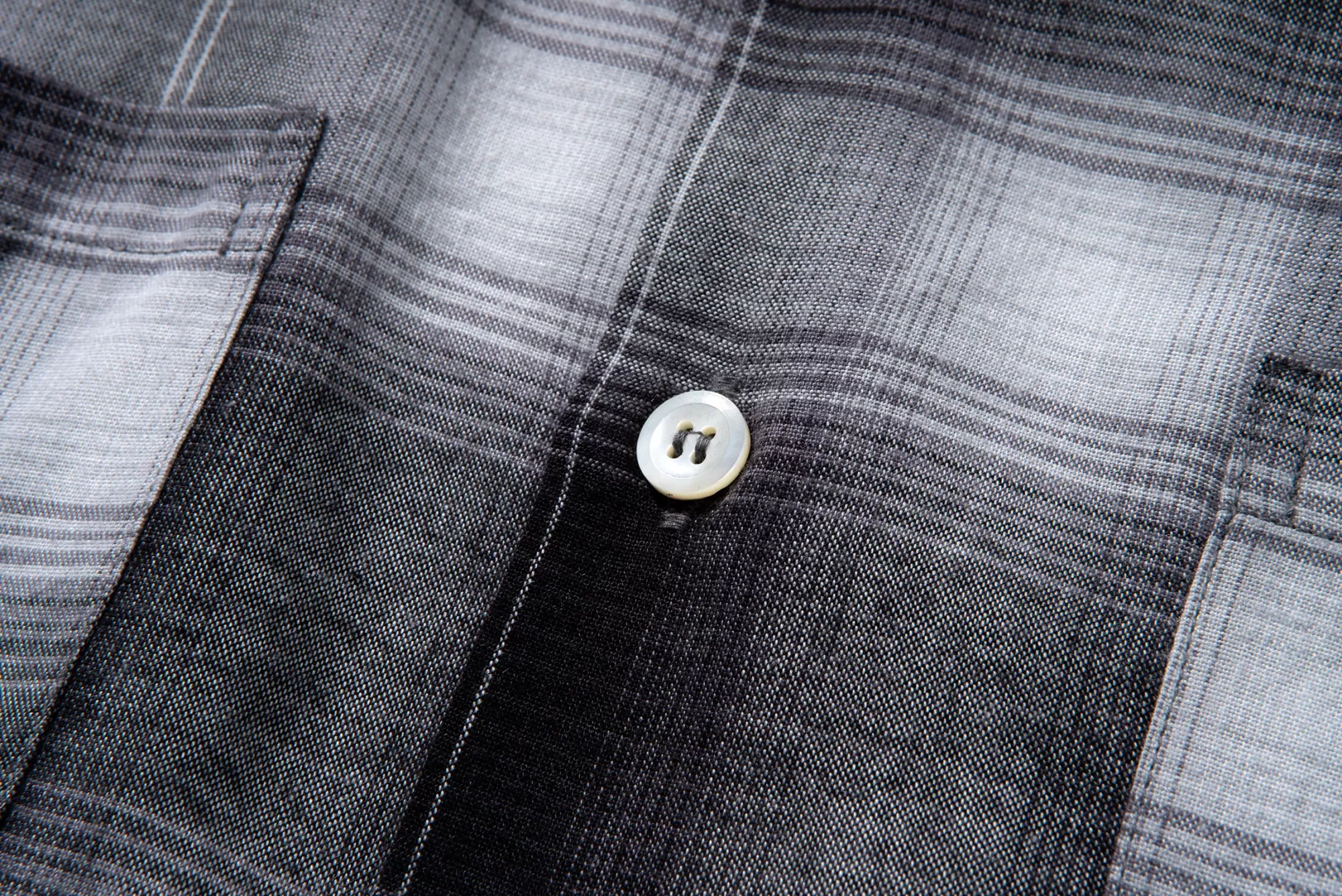 The Real McCoy's Shirts^Shadow Check Rayon Shirt Silver Grey