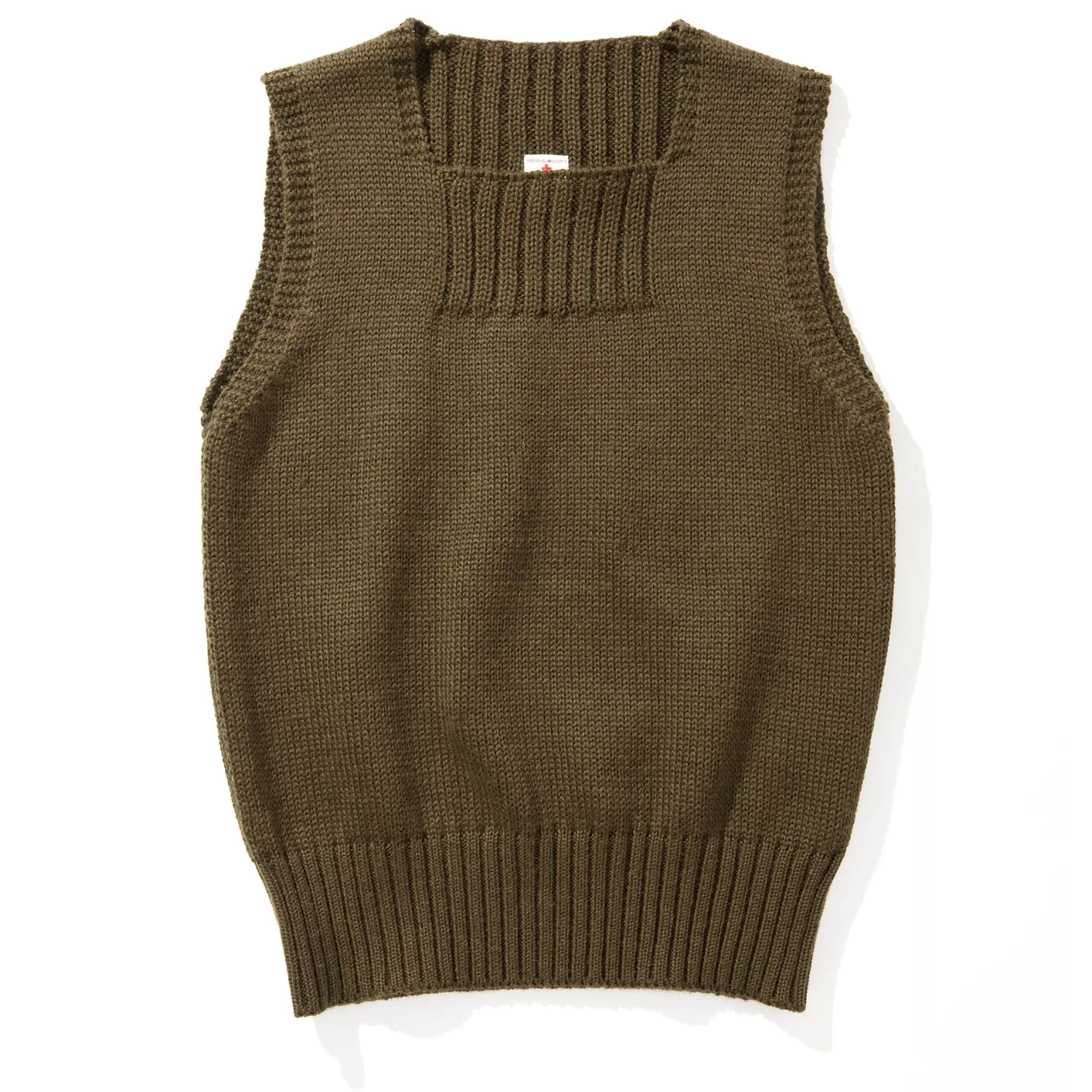 The Real McCoy's Knitwear^Sweater Sleeveless Olive