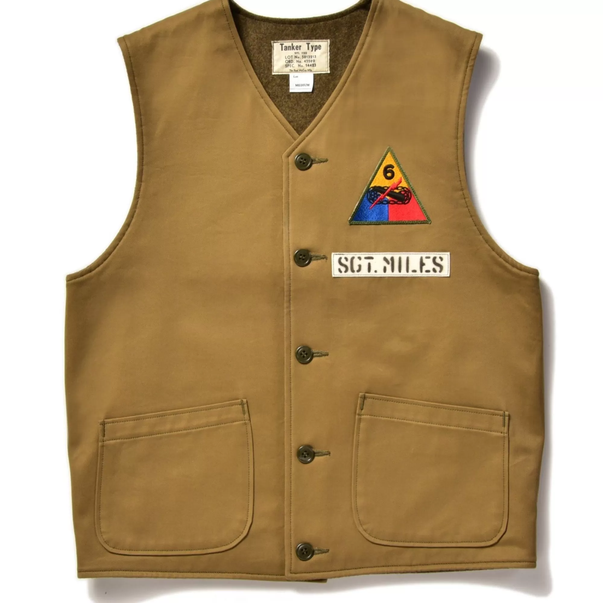 The Real McCoy's Vests^Tanker Vest/6Th Armed Div. Khaki