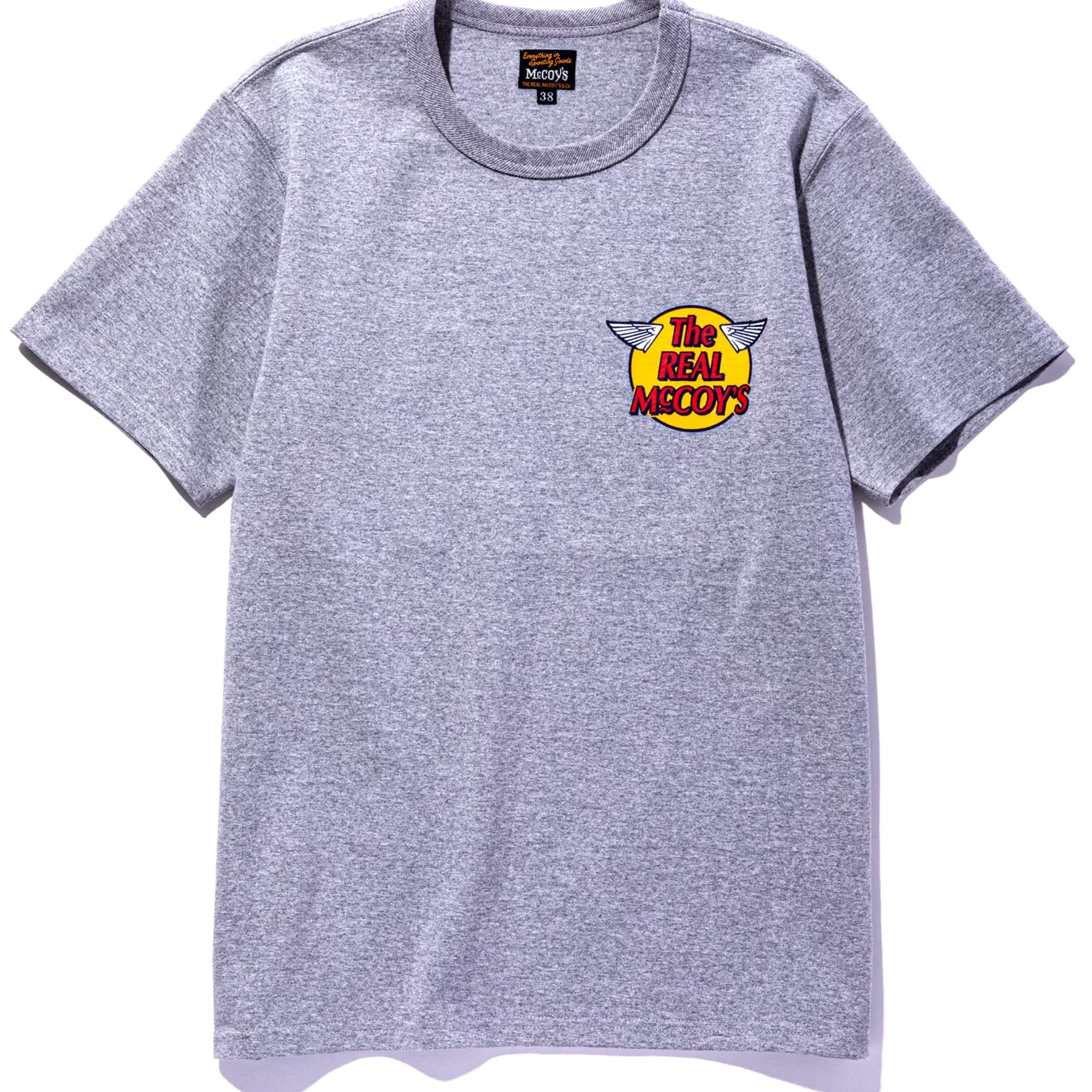 The Real McCoy's Print T-Shirts^ Logo Tee S/S Grey