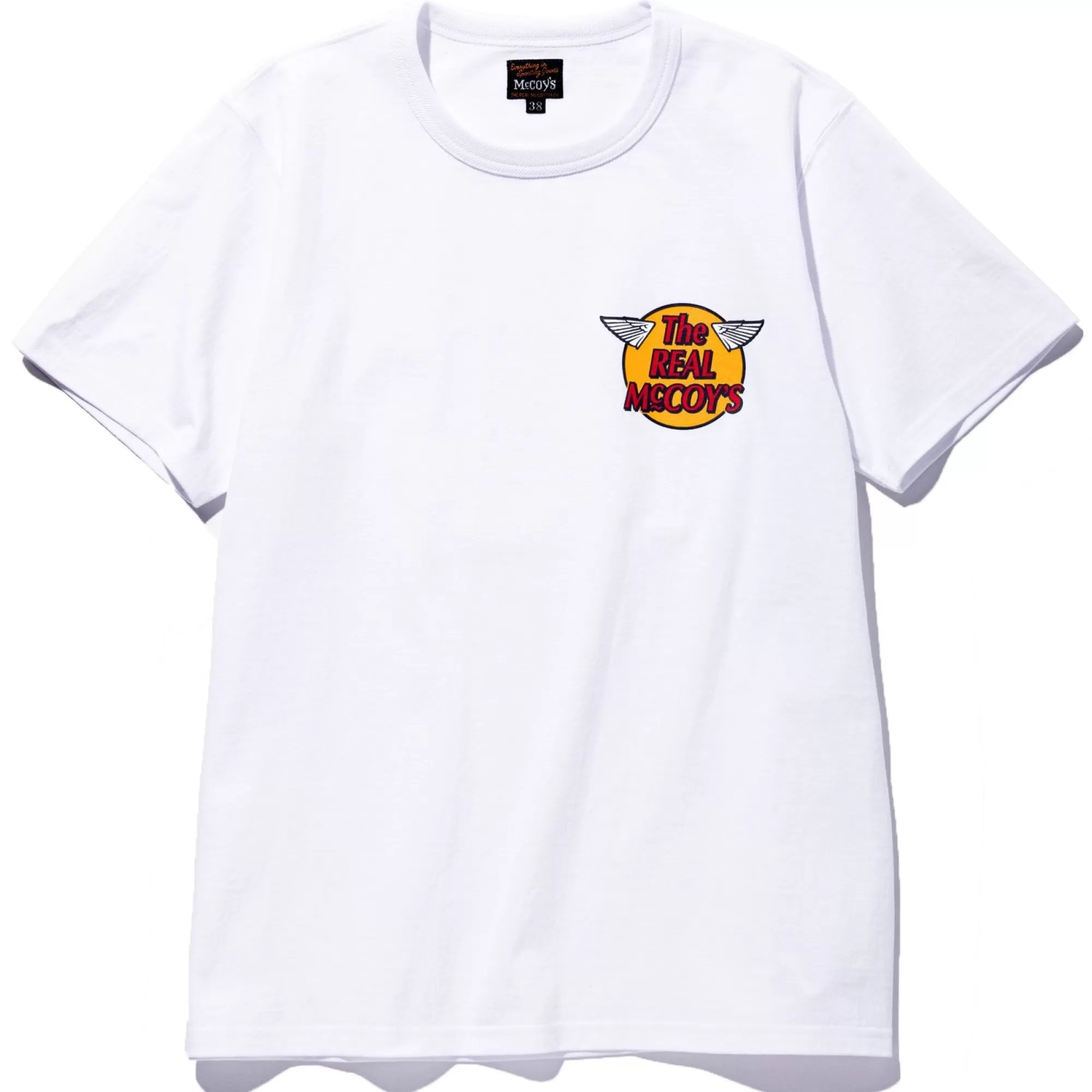 The Real McCoy's Print T-Shirts^ Logo Tee S/S White