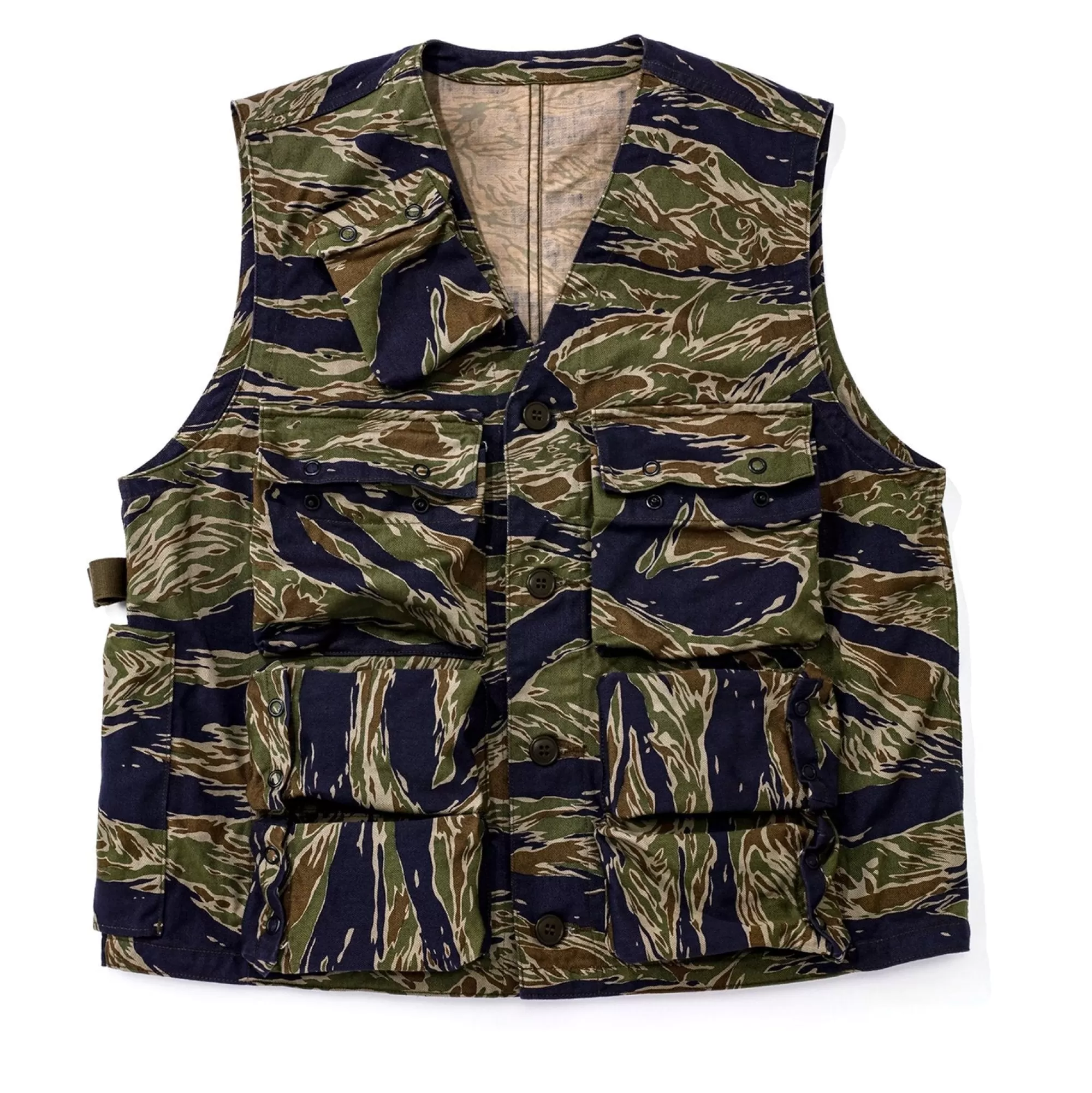 The Real McCoy's Vests^Tiger Camouflage Vest/Tadpole Green