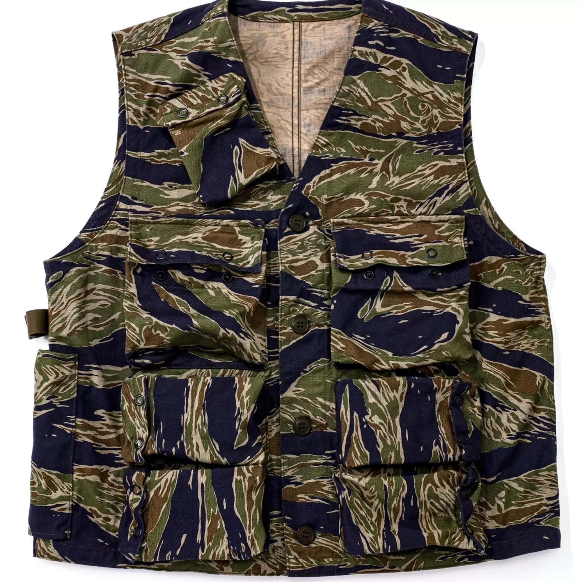 The Real McCoy's Vests^Tiger Camouflage Vest/Tadpole Green