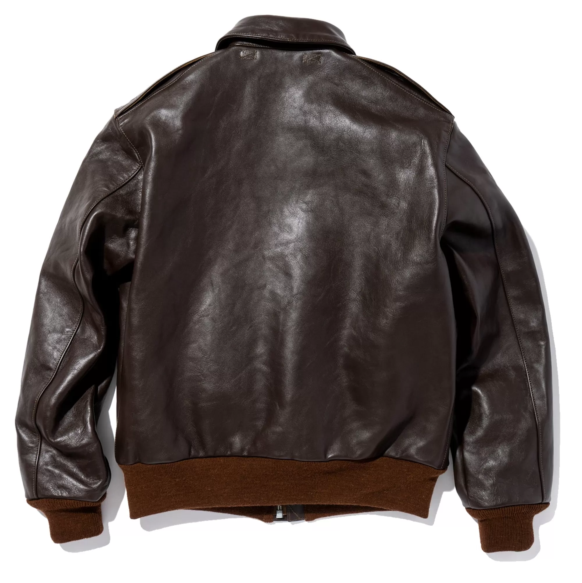 The Real McCoy's Leather^Type A-2 Rough Wear Clothing Co. 051 Seal Brown