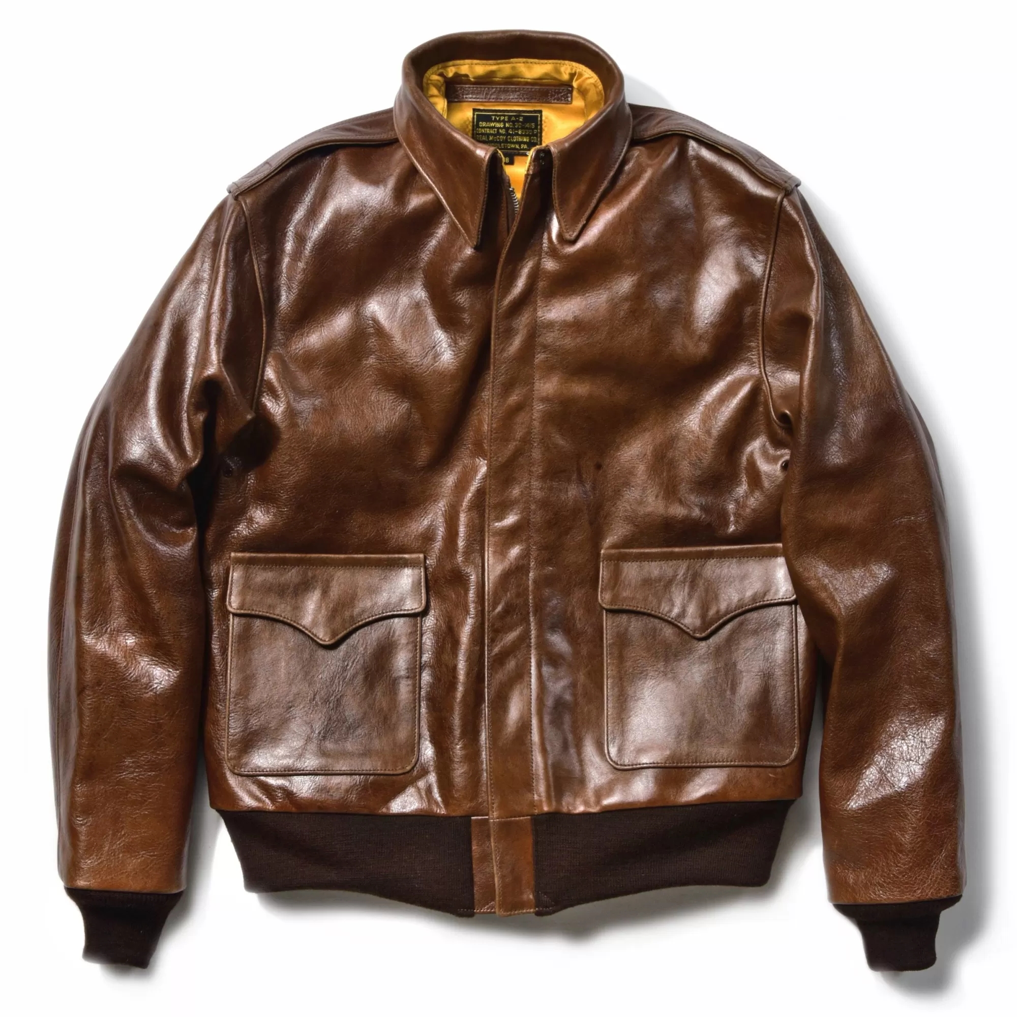 The Real McCoy's Leather^Type A-2/Kakishibu Dye 050 Brown