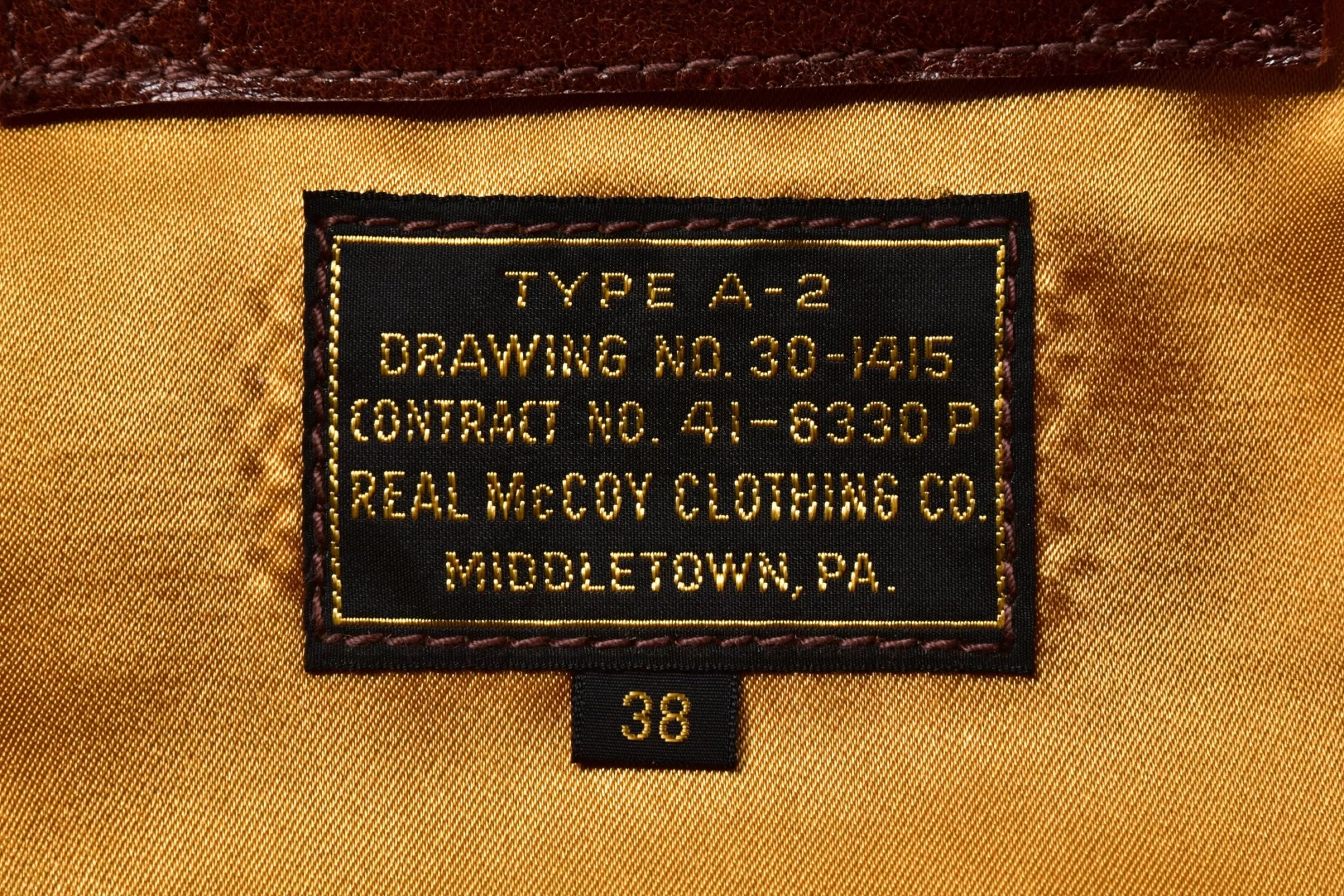 The Real McCoy's Leather^Type A-2/Kakishibu Dye 050 Brown