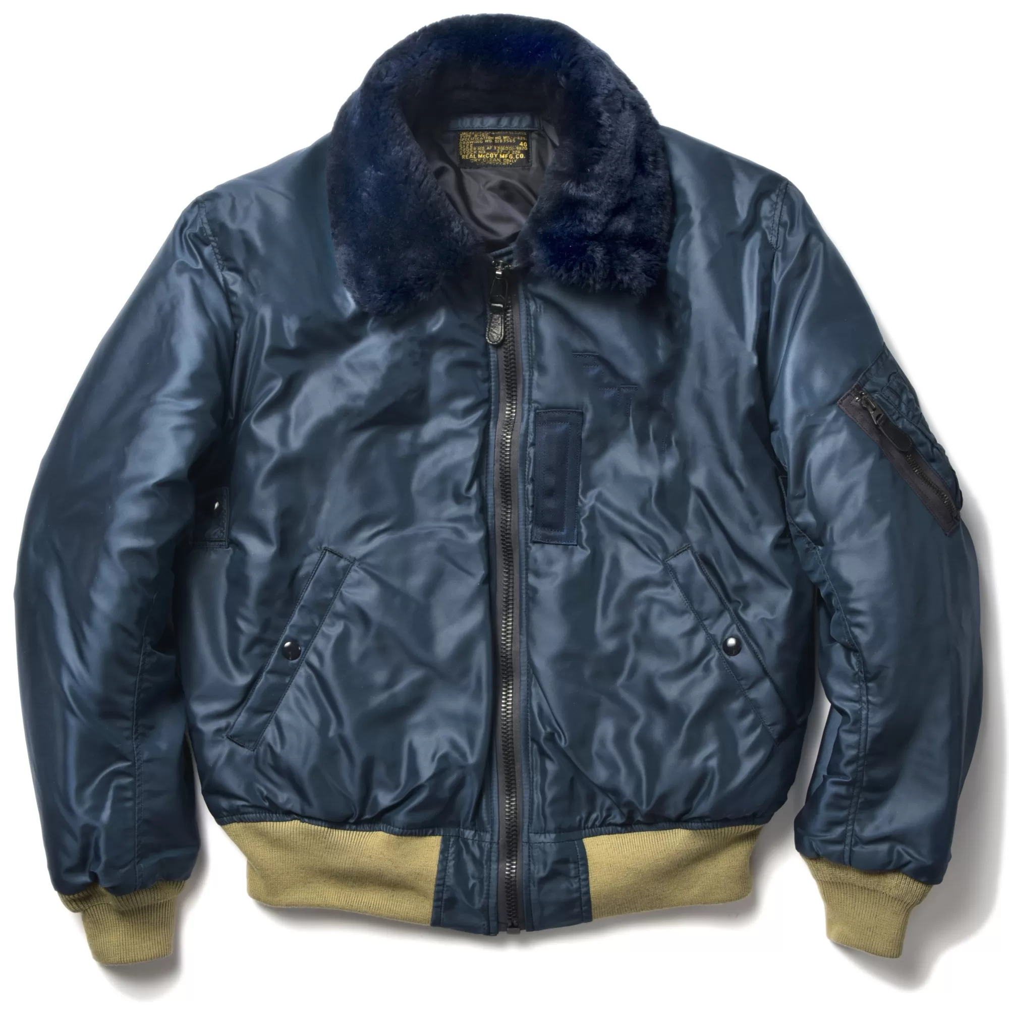 The Real McCoy's Military^Type B-15C Real Mccoy Mfg. Co./Green Ribbing 140 Navy