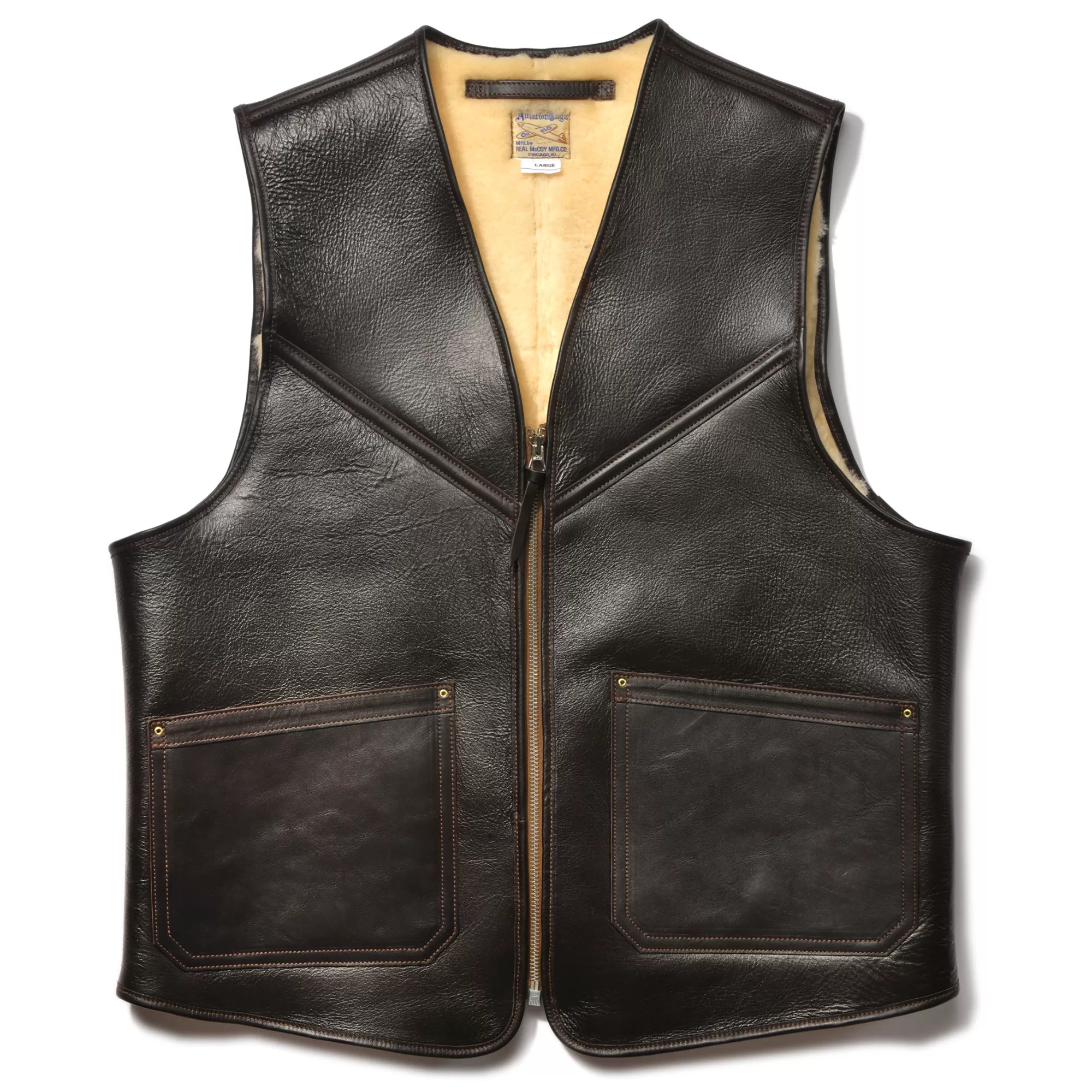 The Real McCoy's Vests^Type C-3 Vest Real Mccoy Mfg.Co. 051 SEAL BROWN
