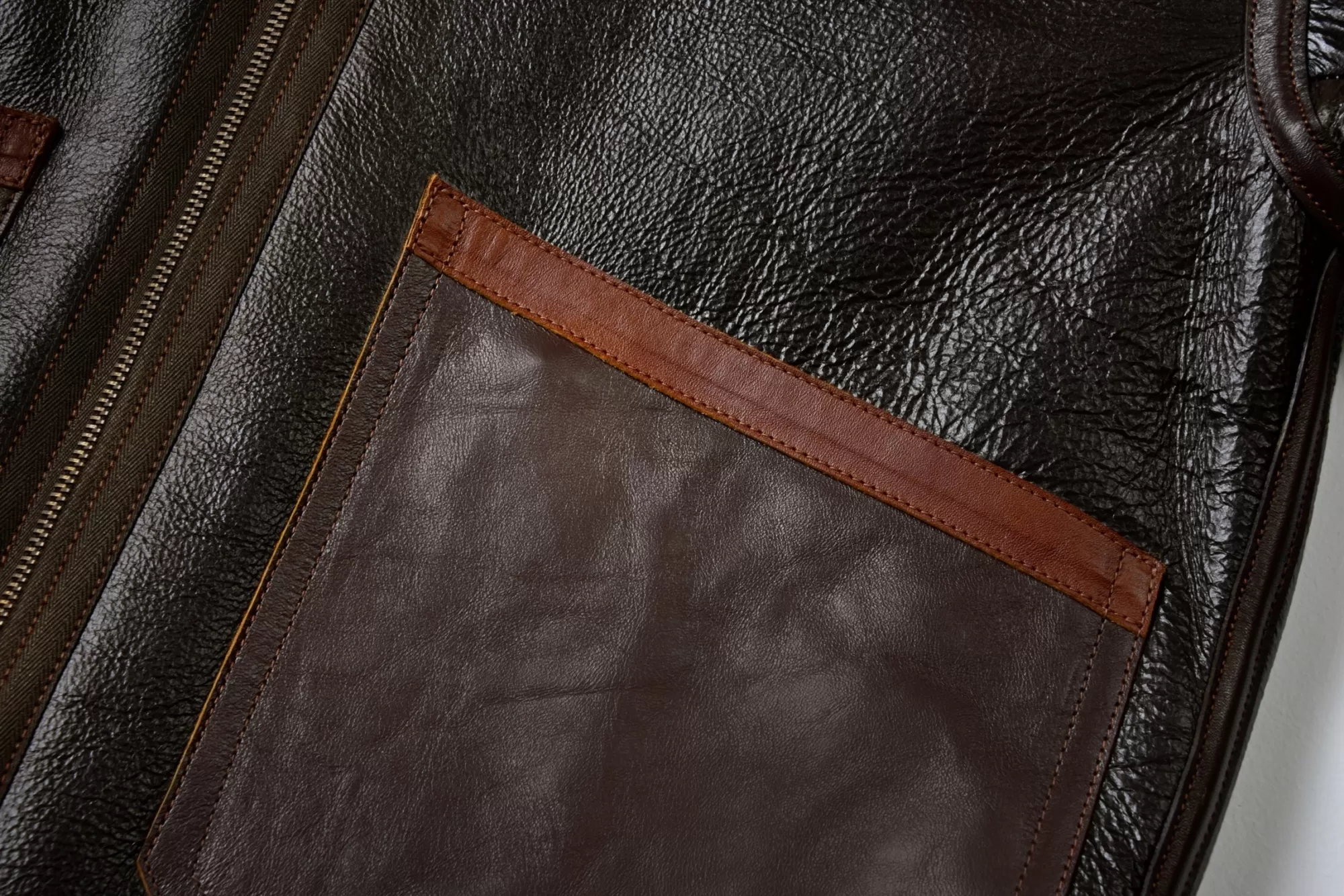 The Real McCoy's Leather^Type D-1/Patch Pocket Modify Sealbrown