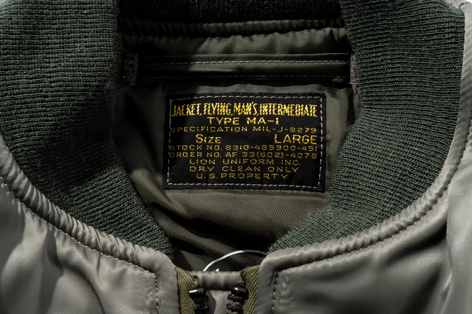 The Real McCoy's Military^Type Ma-1 Lion Uniform Inc. (Decal) Grey
