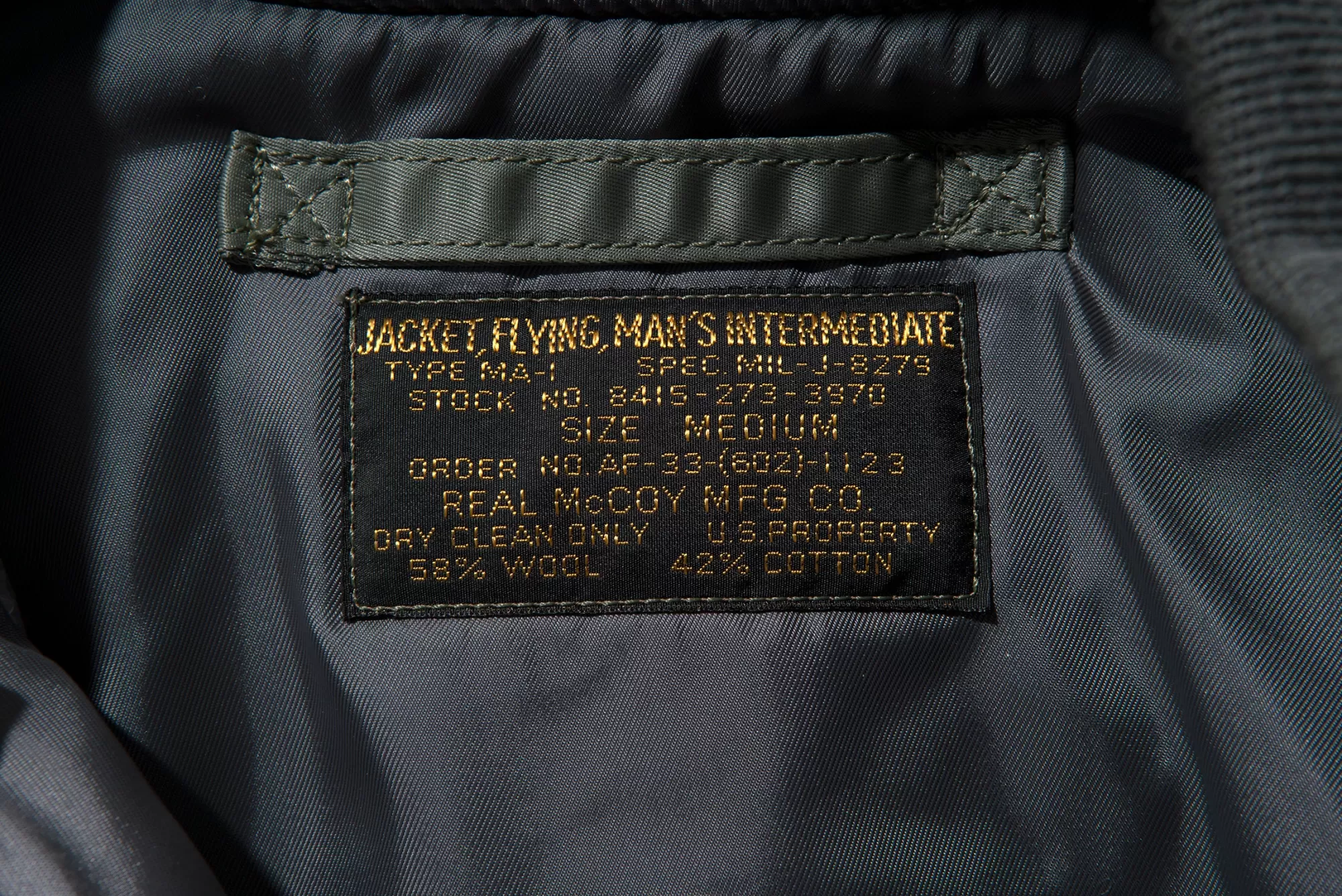 The Real McCoy's Military^Type Ma-1/Laosian Highway Patrol Olive