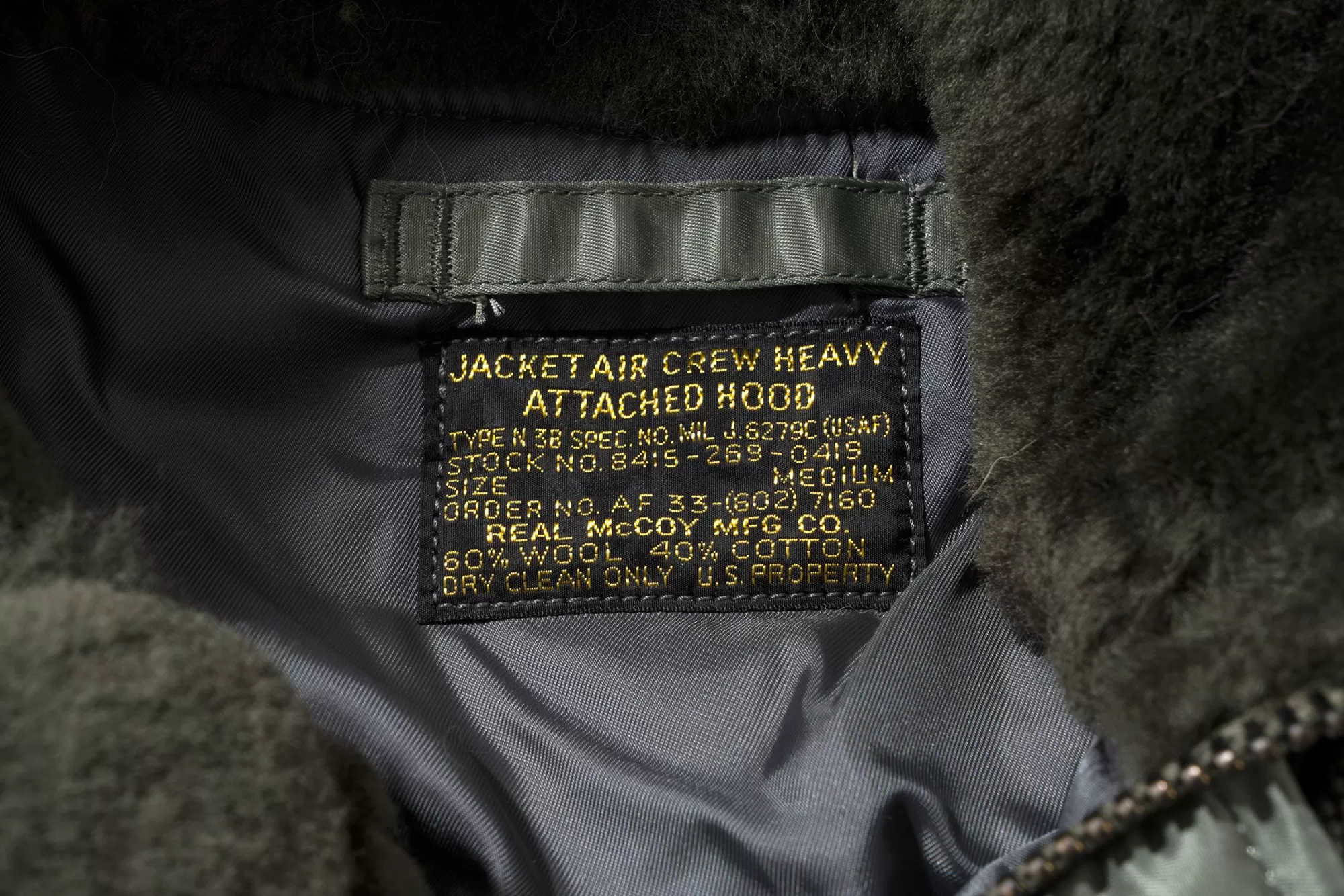 The Real McCoy's Military^Type N-3B Real Mccoy Mfg. Co. 160 Olive