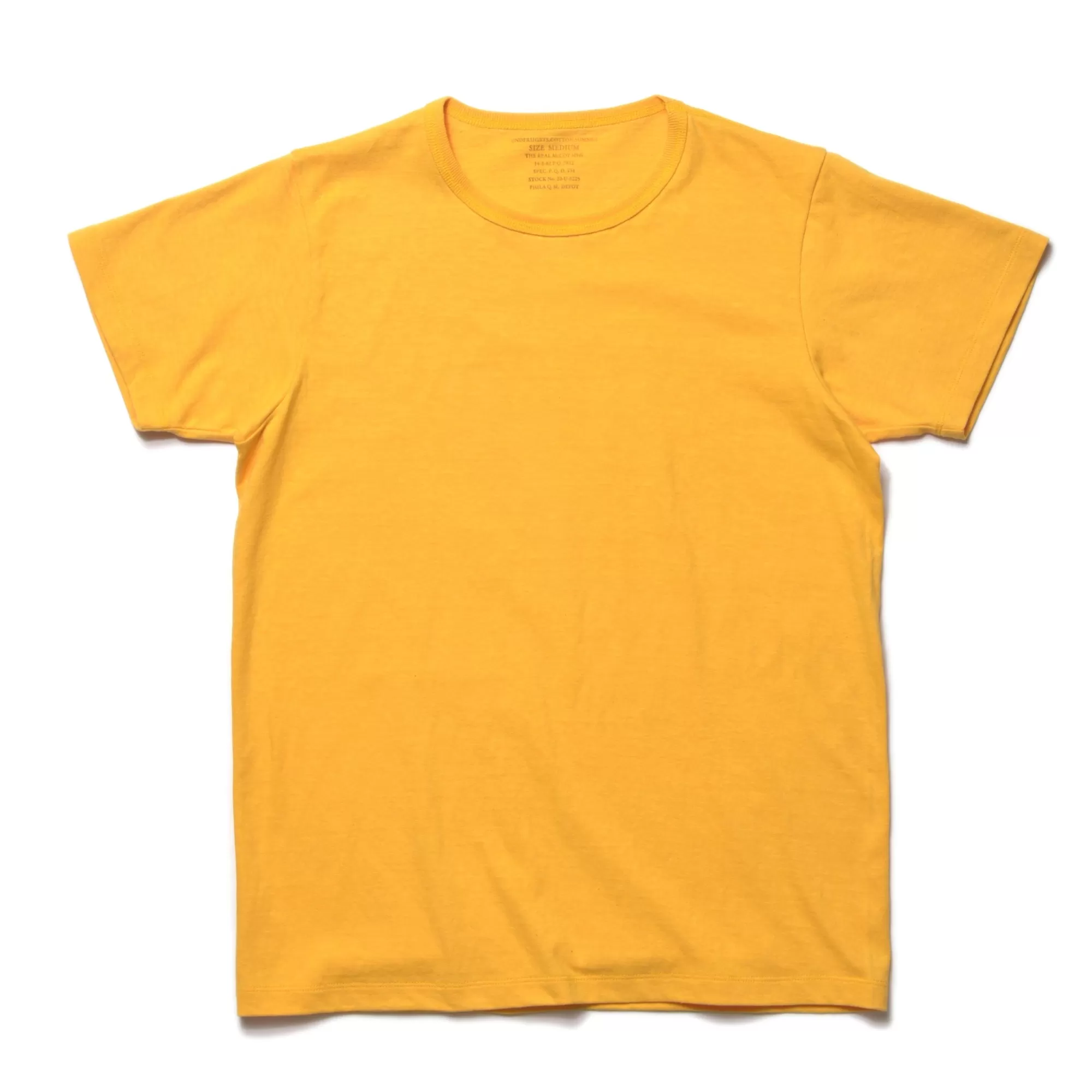 The Real McCoy's T-Shirts^Undershirts Cotton Summer 60 Yellow