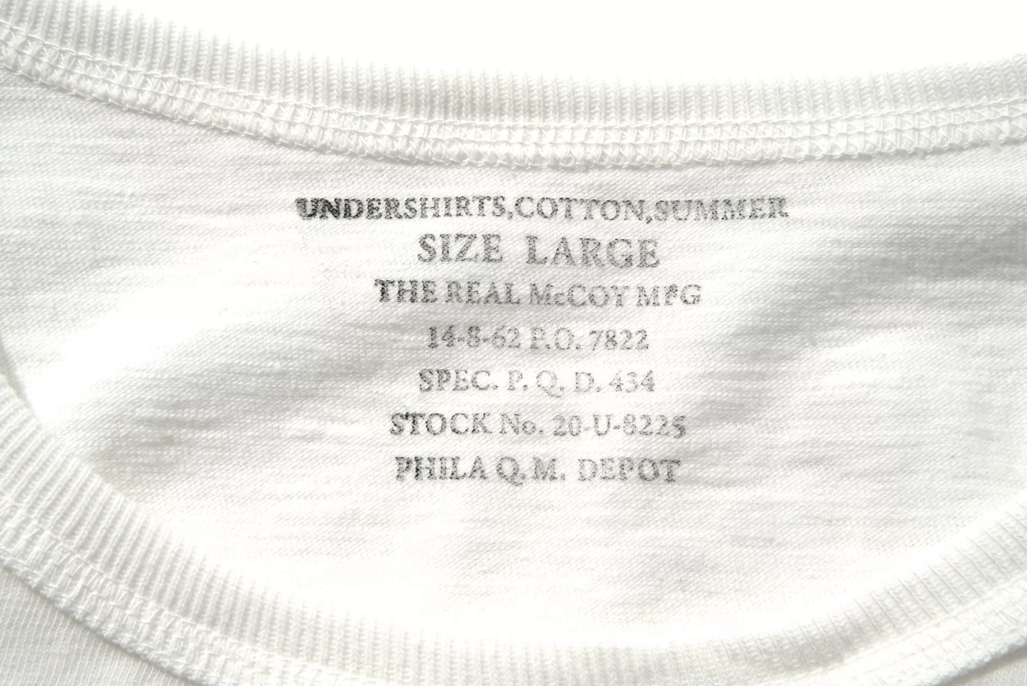 The Real McCoy's T-Shirts^Undershirts Cotton Summer 010 White