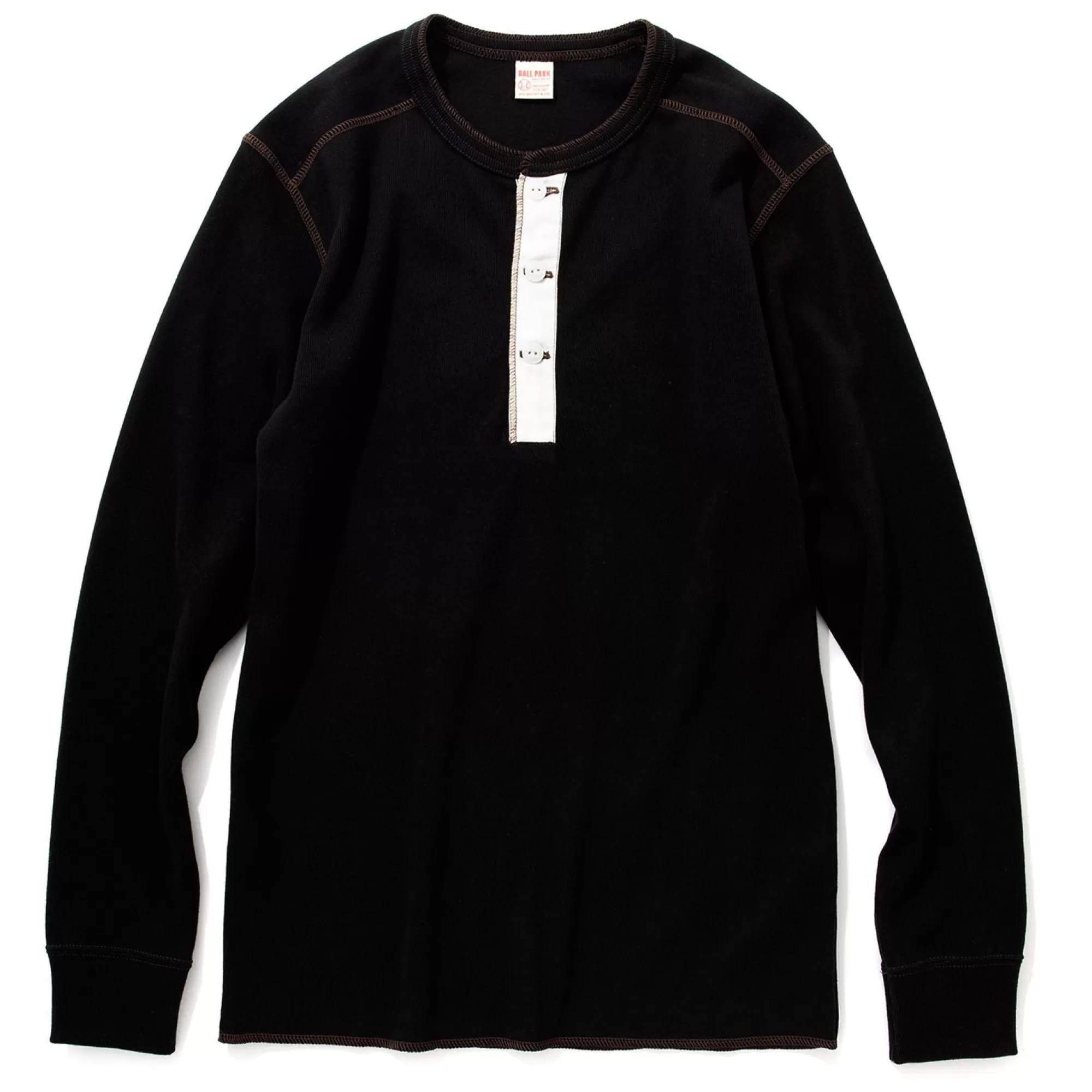 The Real McCoy's Thermal Shirts^Union Shirt Long Sleeve Black