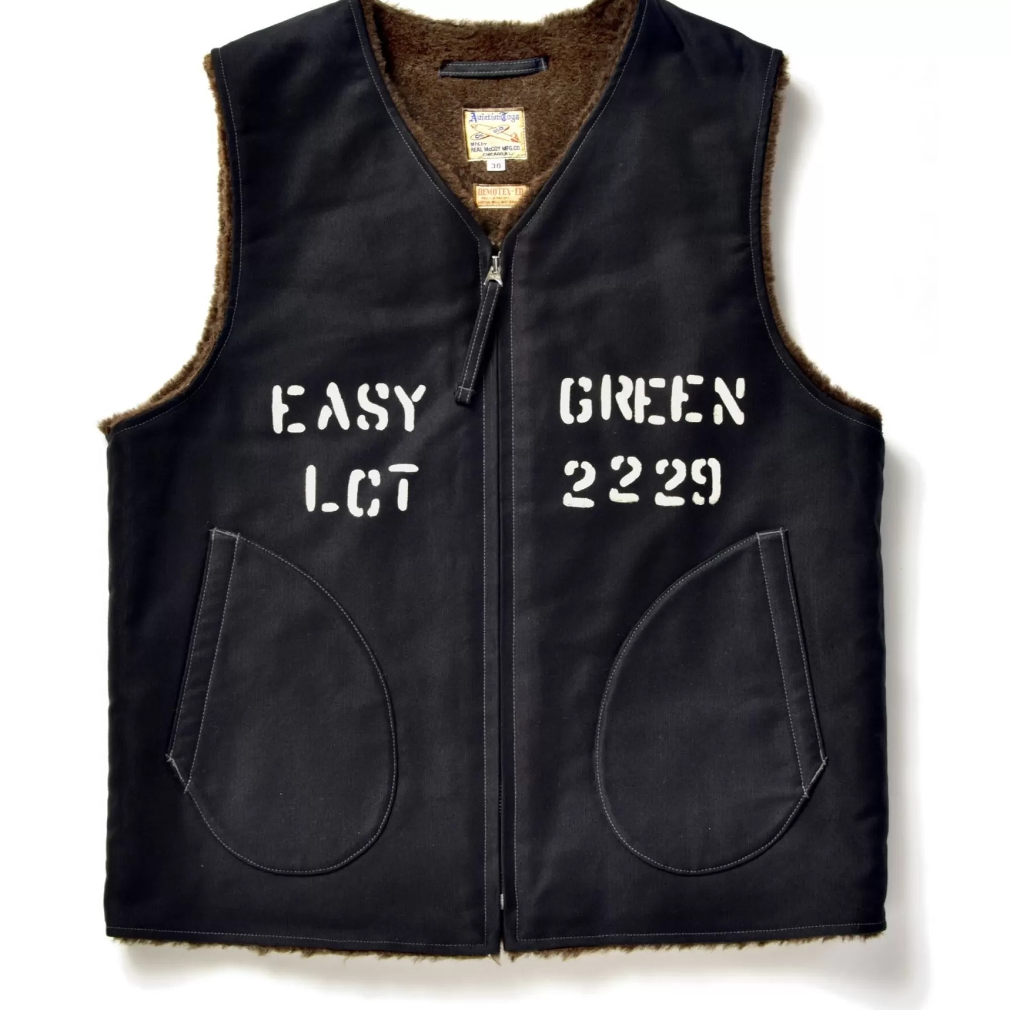 The Real McCoy's Vests^U.S.N. Alpaca Vest/Easy Green Navy