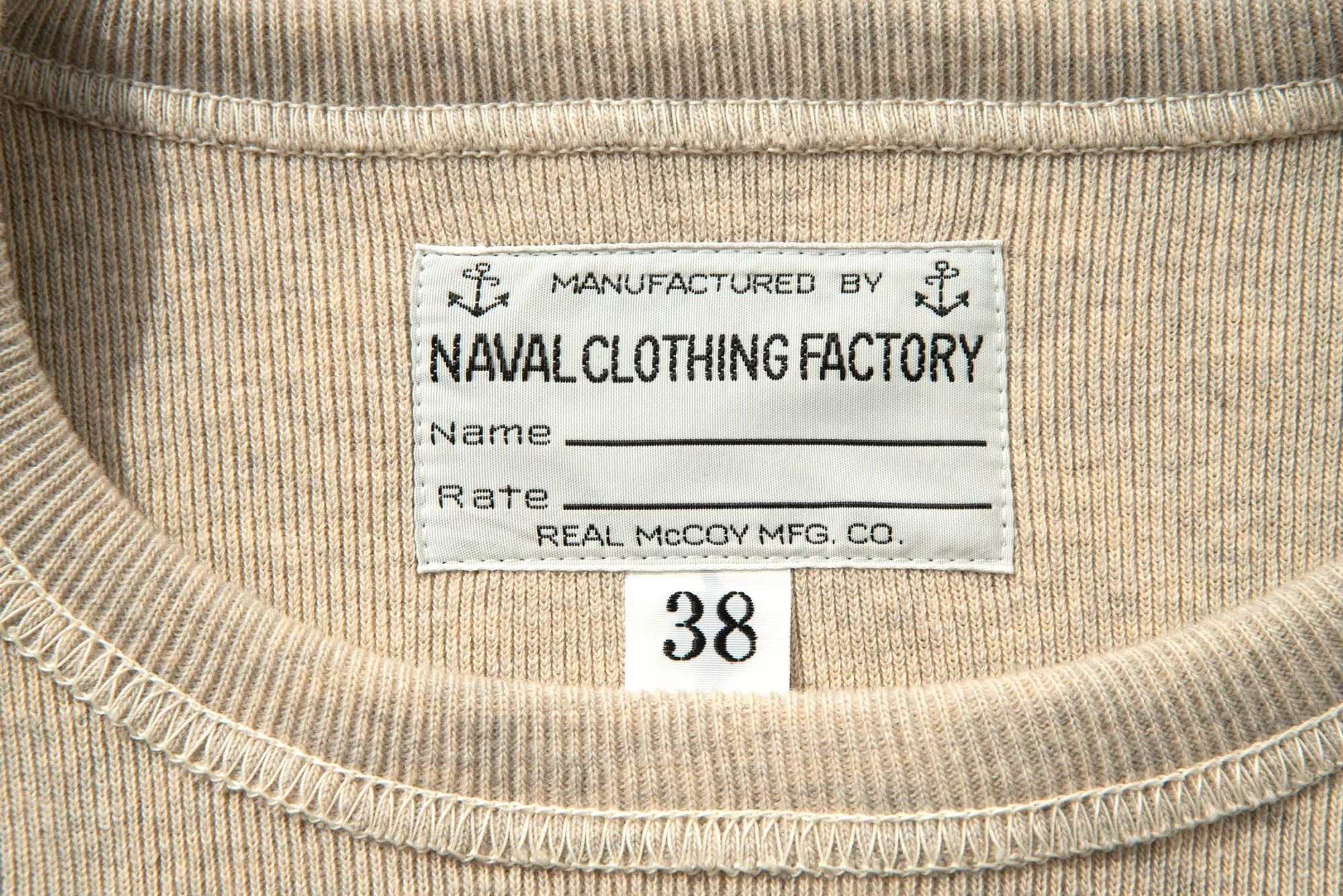 The Real McCoy's Thermal Shirts^U.S.N. N-1 Undershirt Oatmeal