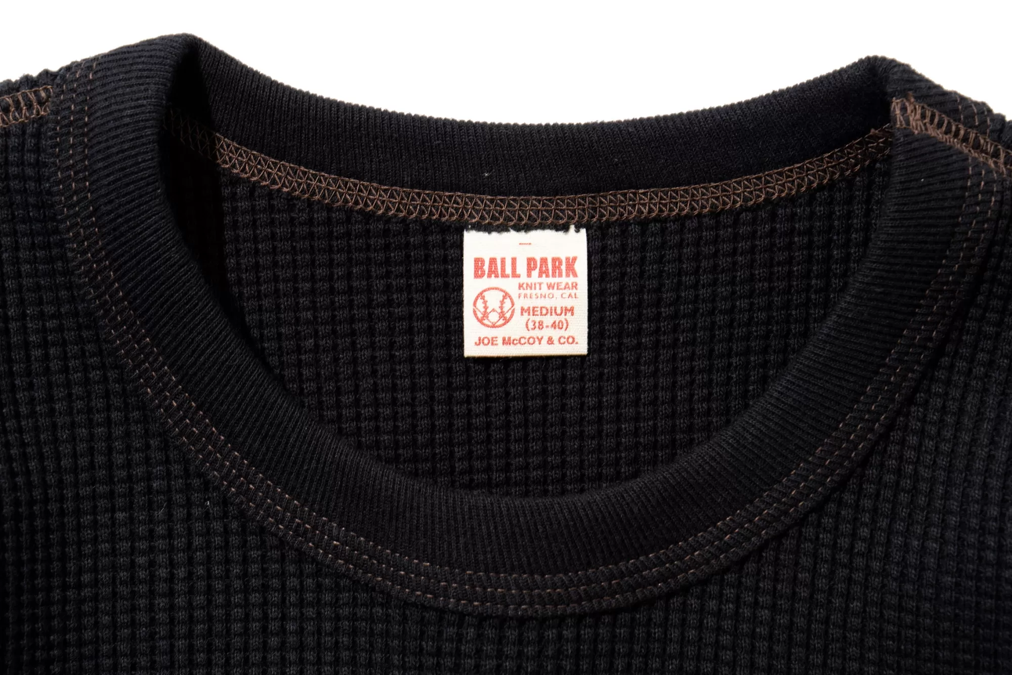 The Real McCoy's Thermal Shirts^Waffle Thermal Shirts Long Sleeve 030 Black