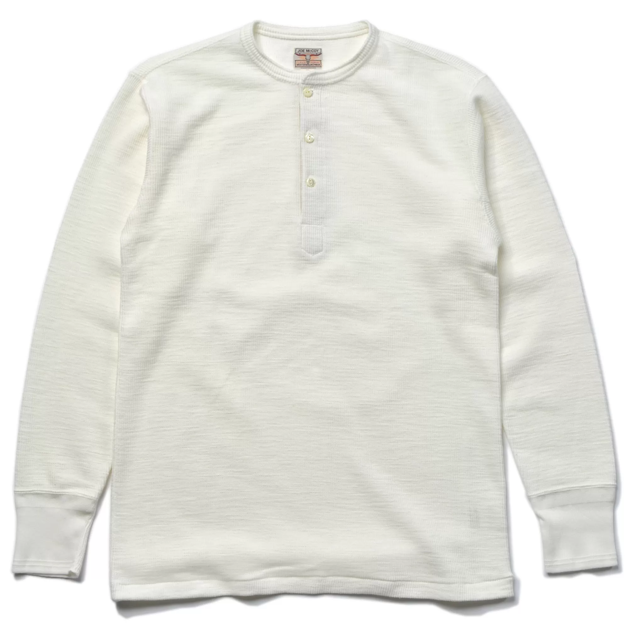 The Real McCoy's Shirts^Western Cardigan Stitch Henley Shirt 010 WHITE